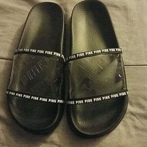 PINK Victoria's Secret Shoes - VS Pink Slides PINK Victoria's Secret Shoes - VS Pink Slides